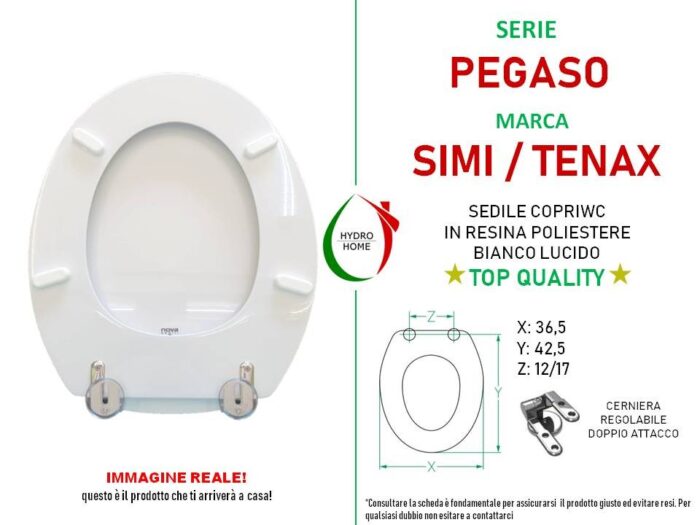 Copriwater Pegaso Simi Tenax legno rivestito in resina poliestere bianco - immagine 2