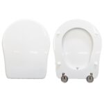 Copriwater Retrò Kerasan legno rivestito in resina poliestere bianco Soft Close