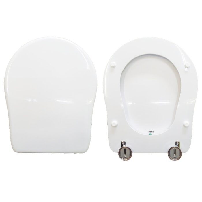 Copriwater Retrò Kerasan legno rivestito in resina poliestere bianco Soft Close - immagine 1