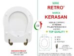 Copriwater Retrò Kerasan legno rivestito in resina poliestere bianco cerniere bronzo - immagine 2
