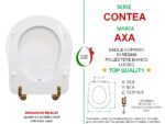 Copriwater Contea Axa legno rivestito in resina poliestere bianco cerniere oro - immagine 2