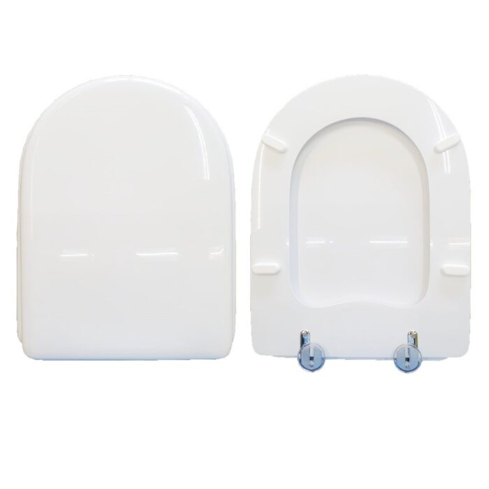 Copriwater H2O Falerii legno rivestito in resina poliestere bianco Soft Close - immagine 1