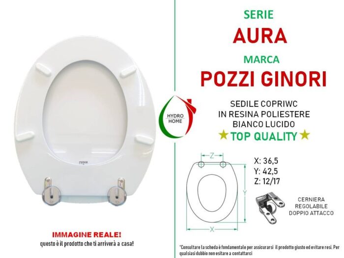 Copriwater Aura Pozzi Ginori legno rivestito in resina poliestere bianco - immagine 2
