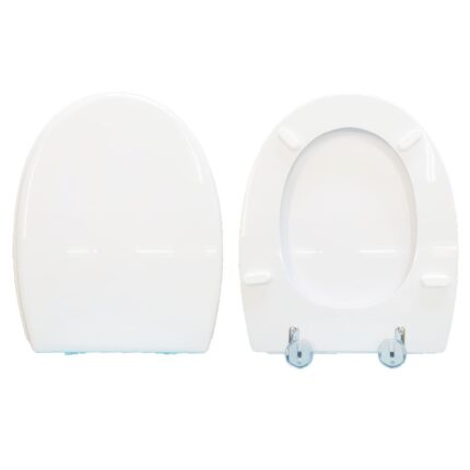 Copriwater Full 56 Azzurra legno rivestito in resina poliestere bianco
