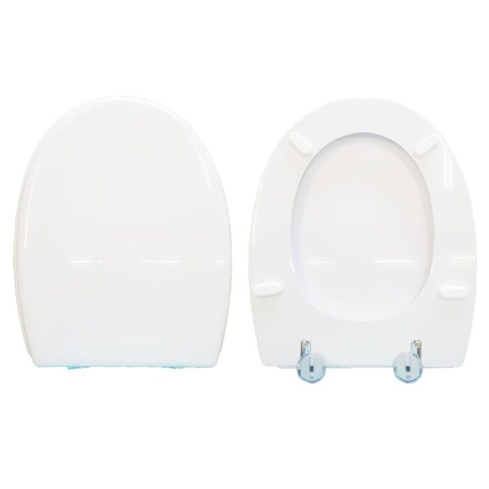Copriwater Full 56 Azzurra legno rivestito in resina poliestere bianco - immagine 1