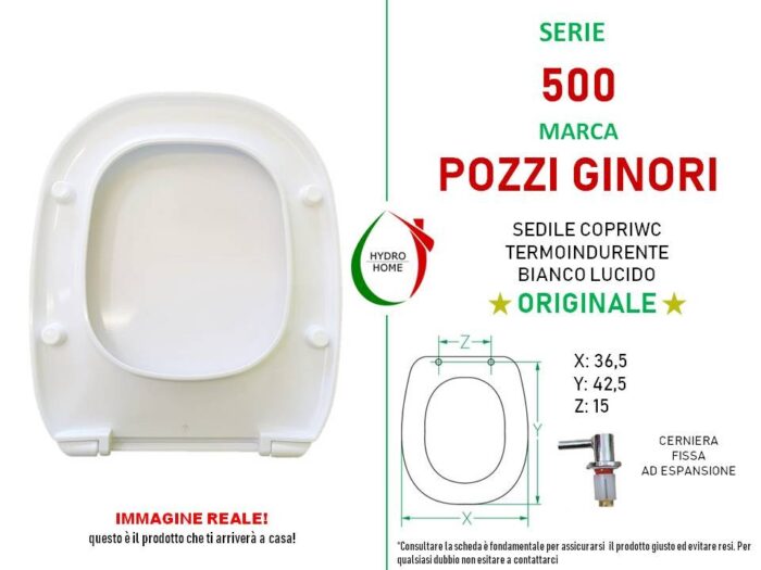 Copriwater 500 Pozzi Ginori termoindurente bianco Originale - immagine 2