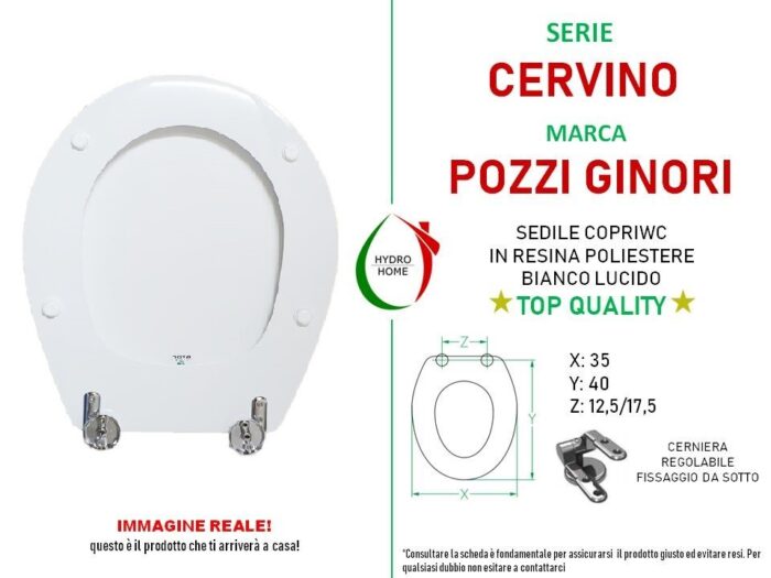 Copriwater Cervino Pozzi Ginori legno rivestito in resina poliestere bianco - immagine 2