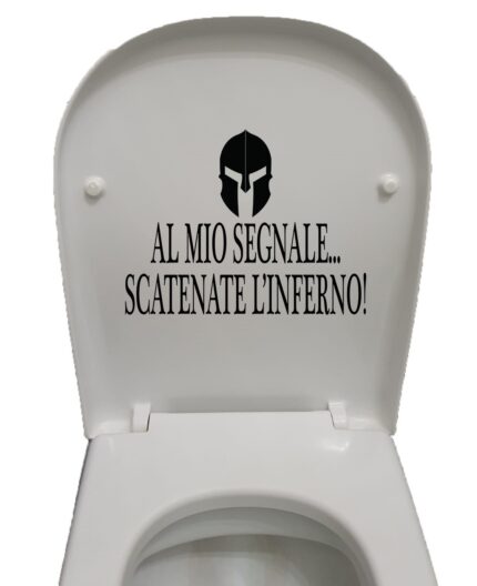 Adesivo divertente per copriwater frase Gladiatore