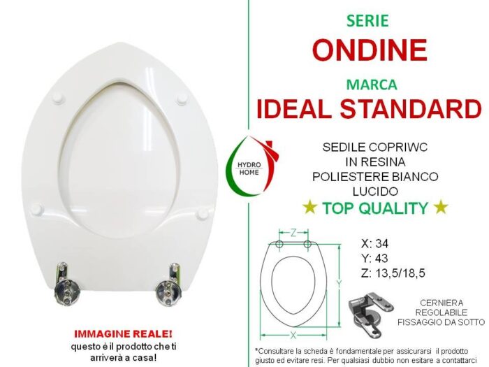 Copriwater Ondine Ideal Standard legno rivestito in resina poliestere bianco - immagine 2