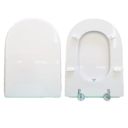Copriwater Onda Hidra legno rivestito in resina poliestere bianco