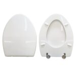 Copriwater Zeus Azzurra legno rivestito in resina poliestere bianco