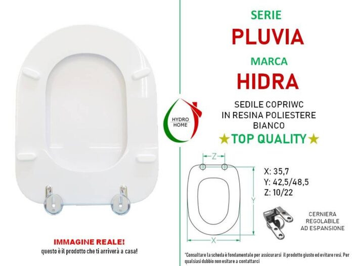 Copriwater Pluvia Hidra legno rivestito in resina poliestere bianco - immagine 2