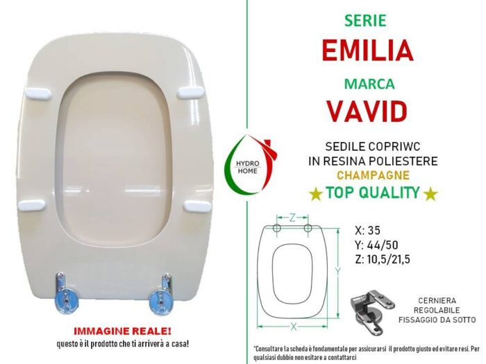 Copriwater Emilia Vavid legno rivestito in resina poliestere Champagne - immagine 2