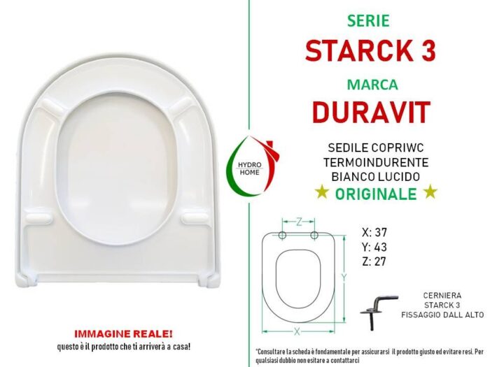 Copriwater Starck 3 Duravit termoindurente bianco Originale - immagine 2