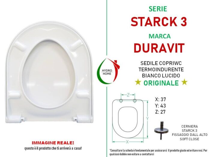Copriwater Starck 3 Duravit termoindurente bianco Soft Close Originale - immagine 2