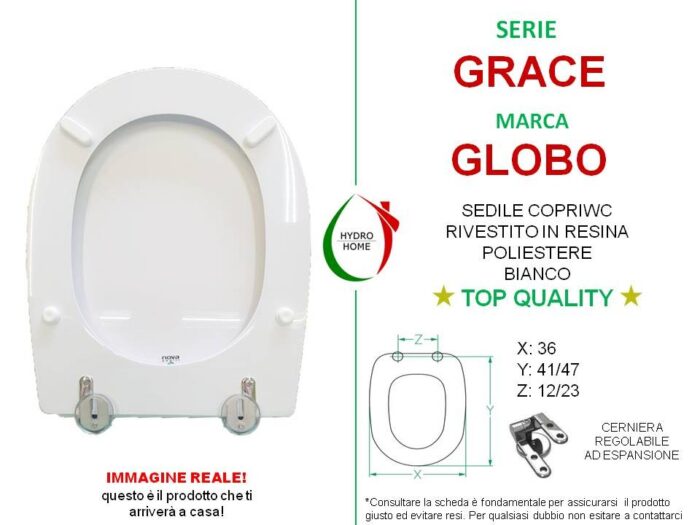 Copriwater Grace Globo legno rivestito in resina poliestere bianco - immagine 2