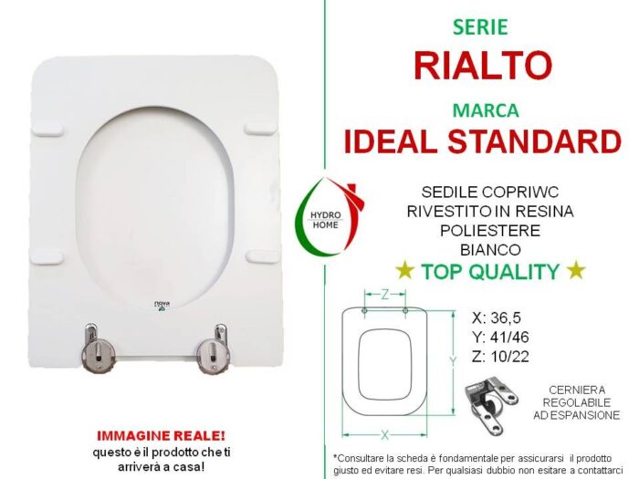 Copriwater Rialto Ideal Standard legno rivestito in resina poliestere bianco - immagine 2