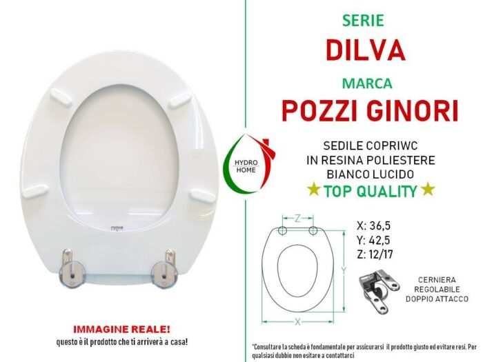 Copriwater Dilva Pozzi Ginori legno rivestito in resina poliestere bianco - immagine 2