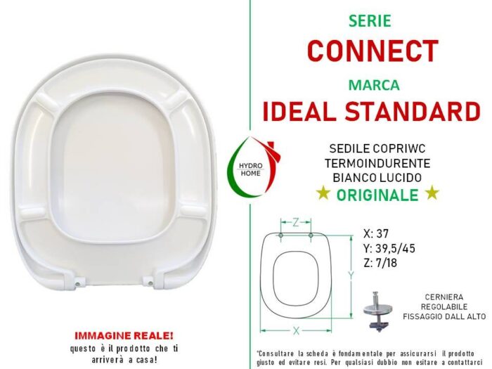 Copriwater Connect Ideal Standard termoindurente bianco Originale - immagine 2