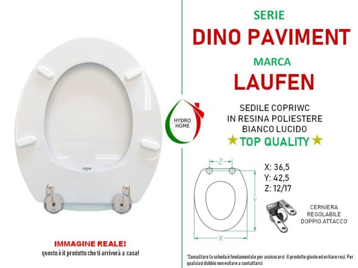 Copriwater Dino Paviment Laufen legno rivestito in resina poliestere bianco - immagine 2