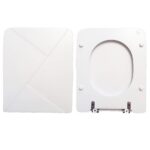 Copriwater Ebla Dolomite Decorato legno rivestito in resina poliestere bianco