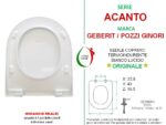 Copriwater Acanto Pozzi Ginori Geberit termoindurente bianco Originale - immagine 2