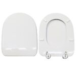 Copriwater Gemma Astra legno rivestito in resina poliestere bianco