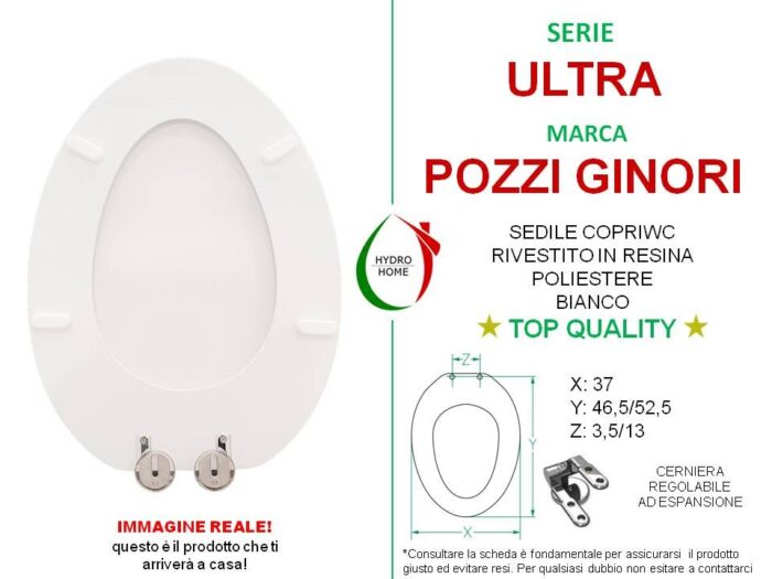 Copriwater Ultra Pozzi Ginori legno rivestito in resina poliestere bianco - immagine 2