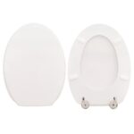 Copriwater Iril Scala legno rivestito in resina poliestere bianco