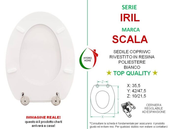 Copriwater Iril Scala legno rivestito in resina poliestere bianco - immagine 2