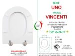 Copriwater Uno Vincenti legno rivestito in resina poliestere bianco - immagine 2