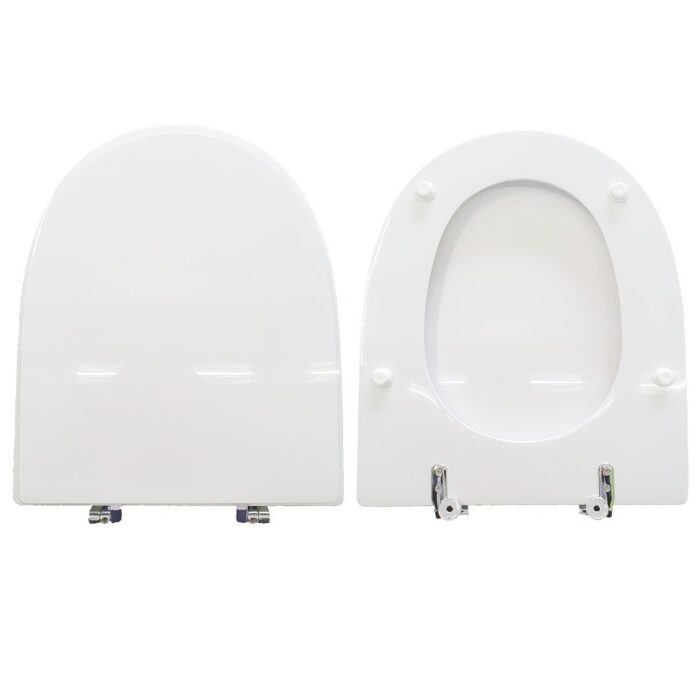 Copriwater Lara Hatria legno rivestito in resina poliestere bianco - immagine 1