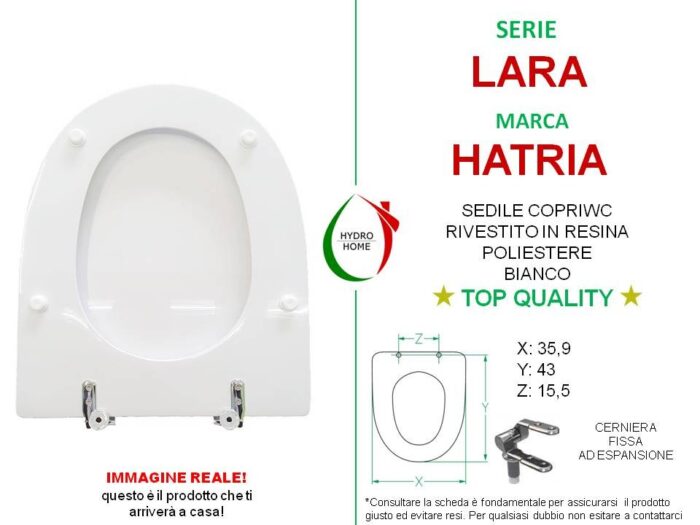 Copriwater Lara Hatria legno rivestito in resina poliestere bianco - immagine 2