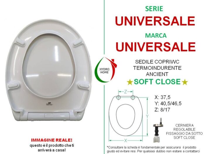 Copriwater Universale Ancient termoindurente Soft Close Sgancio Rapido - immagine 2