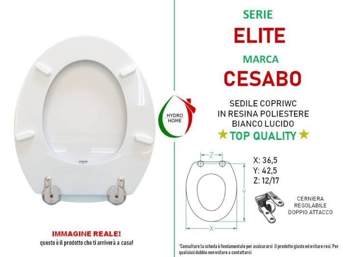Copriwater Elite Cesabo legno rivestito in resina poliestere bianco - immagine 2