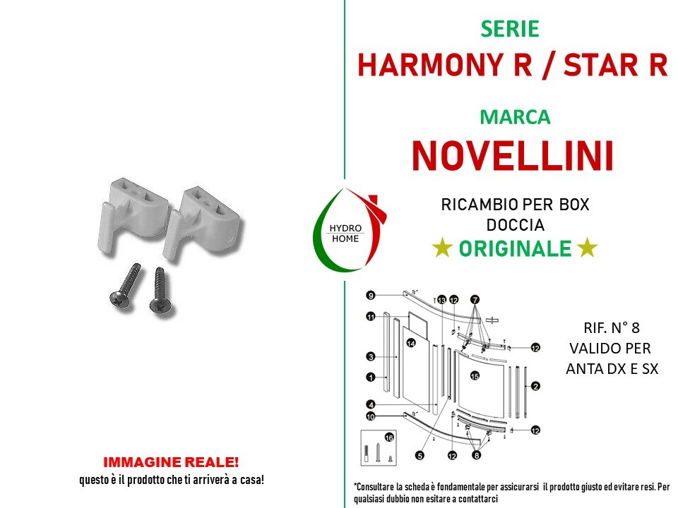 R03HAR-26_3425-copy-of-Doccetta-Lilo-in-ABS-cromato-monogetto.jpeg Ricambio Novellini Ganci Star R anta DX e SX 2 binari - immagine 2
