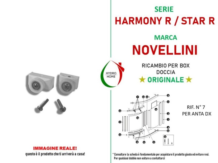 Ricambio Novellini Cuscinetti Star R anta DX 2 binari - immagine 2