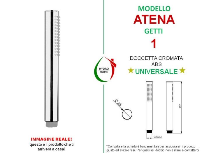Doccetta Atena in ABS cromato monogetto - immagine 2