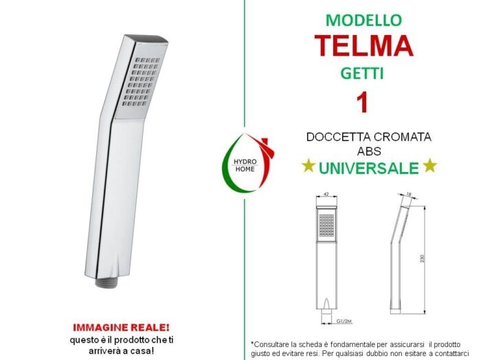 Doccetta Telma in ABS cromato monogetto - immagine 2