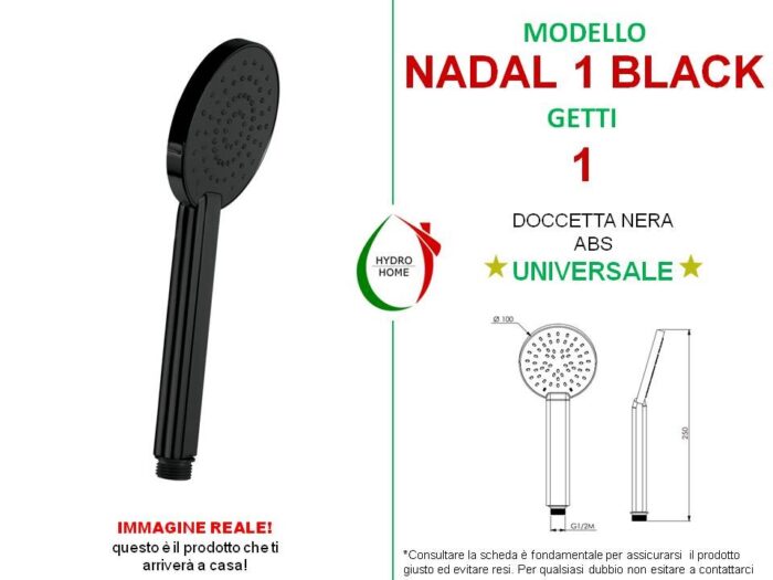 Doccetta Nadal 1 Black in ABS nero monogetto - immagine 2