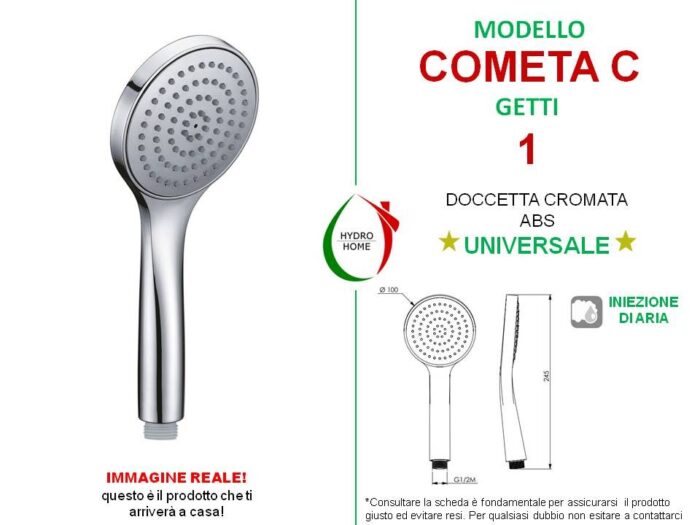Doccetta Cometa C in ABS cromato monogetto - immagine 2