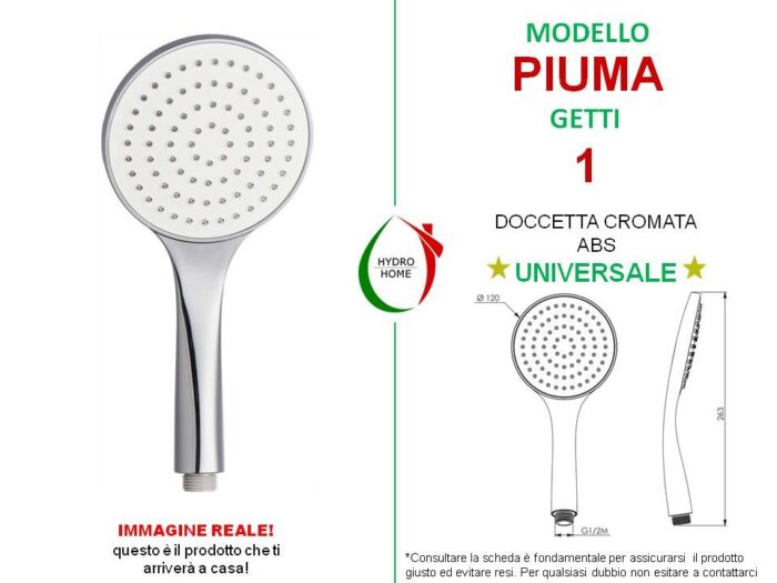 Doccetta Piuma in ABS cromato monogetto - immagine 2