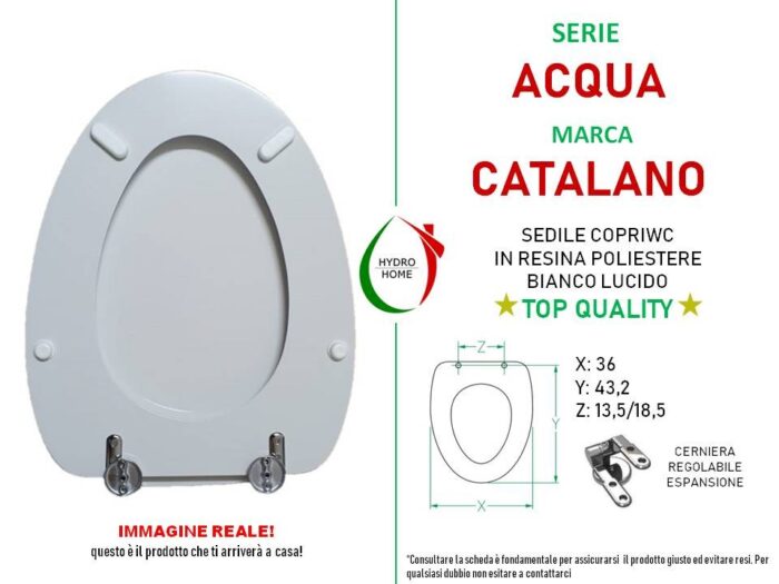 Copriwater Acqua Catalano legno rivestito in resina poliestere bianco - immagine 2