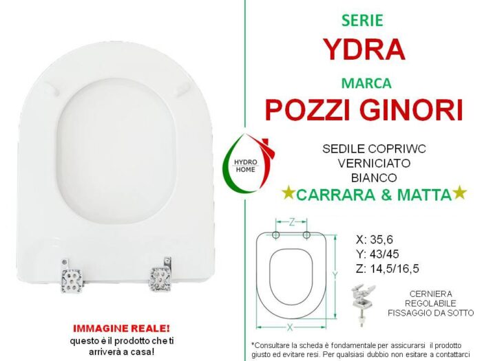 Copriwater Ydra Pozzi Ginori legno verniciato bianco Carrara & Matta - immagine 2