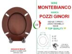 Copriwater Montebianco Pozzi Ginori compatibile legno massello noce - immagine 2