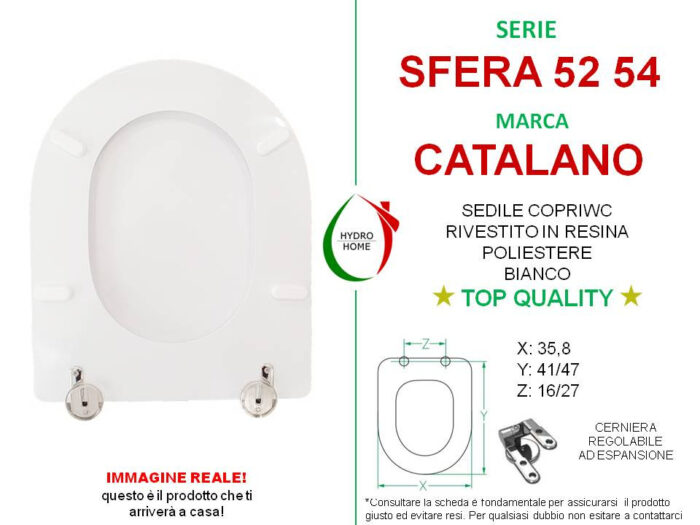 Copriwater Sfera 52 54 Catalano legno rivestito in resina poliestere bianco - immagine 2