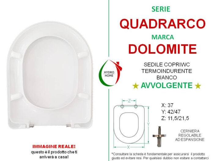 Copriwater Quadrarco Dolomite termoindurente avvolgente bianco - immagine 2