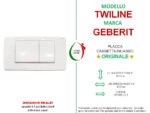 Piastra di azionamento Bianca Cromo Twiline30 doppio tasto Geberit - immagine 3