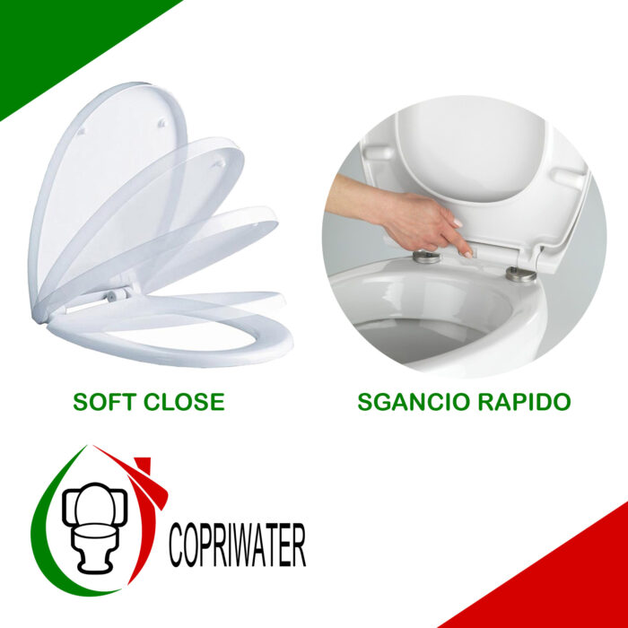 Copriwater Universale 3,1 Kg termoindurente Soft Close Sgancio Rapido - immagine 4