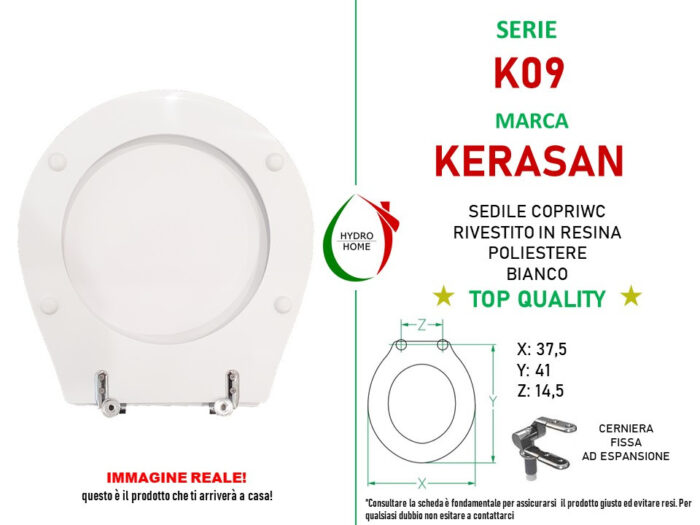 Copriwater K09 Kerasan legno rivestito in resina poliestere bianco - immagine 2